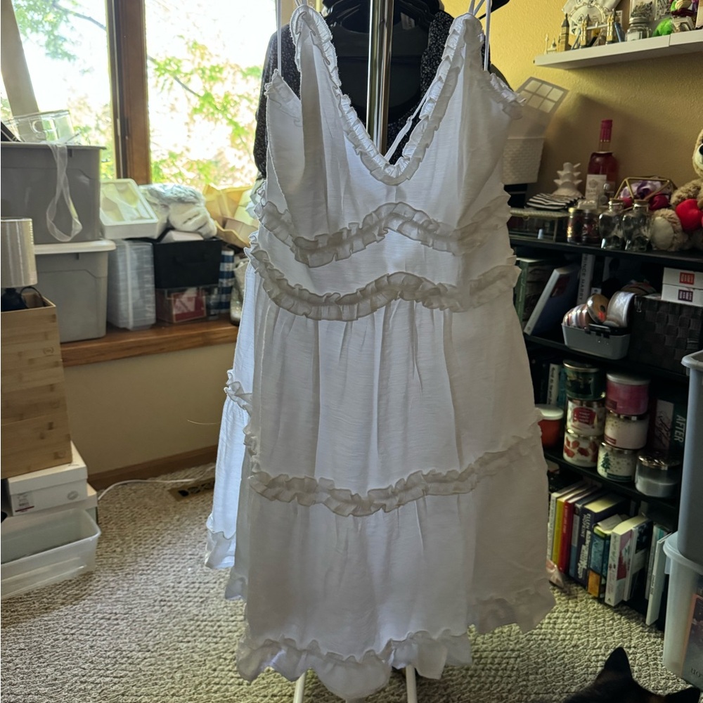 White Ruffle Dress